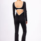 MILA – Sporty chic backless jumpsuit with contrasting details
