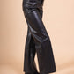 MILA – Wide-leg faux leather pants with back pockets