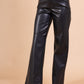 MILA – Wide-leg faux leather pants with back pockets
