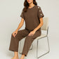Ladies 8-button on shoulder trousers set
