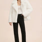 MONROE – Short faux fur jacket with a wide double-layered collar