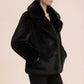 MONROE – Short faux fur jacket with a wide double-layered collar