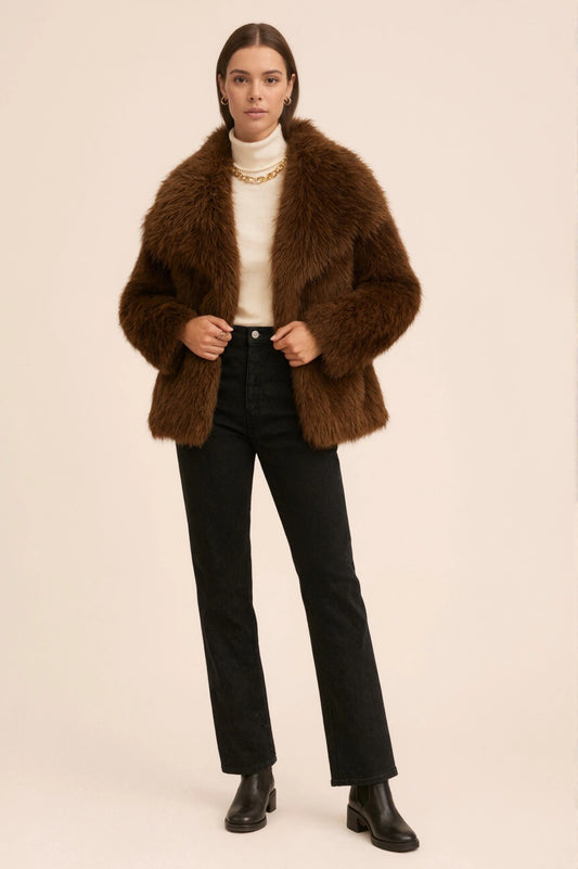 MONROE - Short jacket in premium faux fur