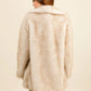 Chic faux fur coat with oversized collar, elegant cocoon style