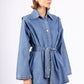 DENVER – Belted oversized denim set