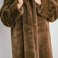 AURA – Long hooded coat in premium faux fur