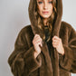 AURA – Long hooded coat in premium faux fur