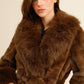 AURA – Belted faux fur jacket with a premium look