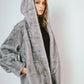 Hooded Faux Fur Coat – Comfortable Straight Fit