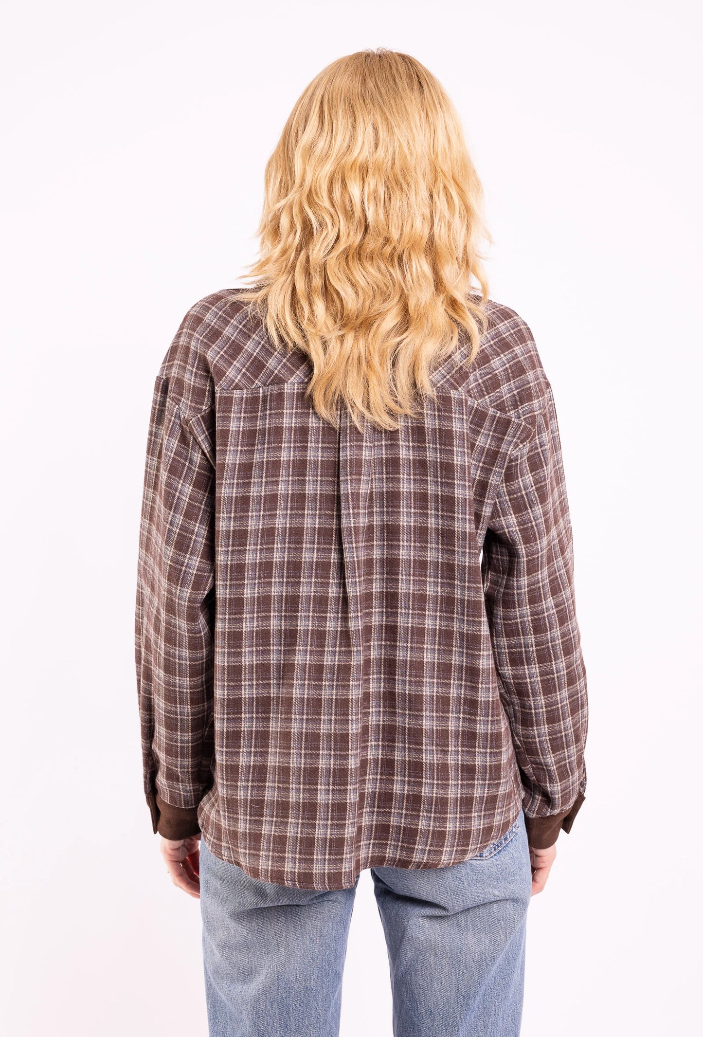 SIENNA – Plaid shirt with rhinestone-embellished collar