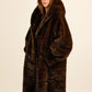 Hooded Faux Fur Coat – Comfortable Straight Fit