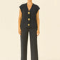 3-gold button short sleeve set