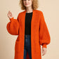 Long balloon sleeve cardigan
