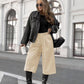 3/4 faux leather pants with pockets
