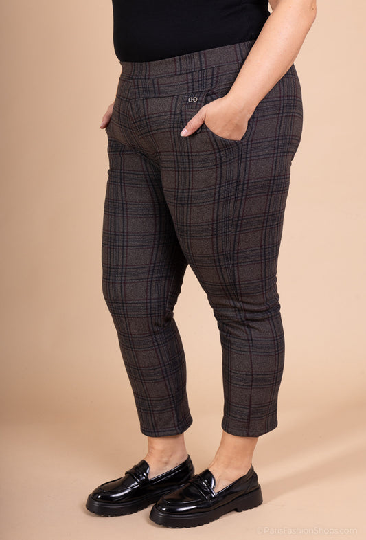 Large -Size filled Checkered Pants