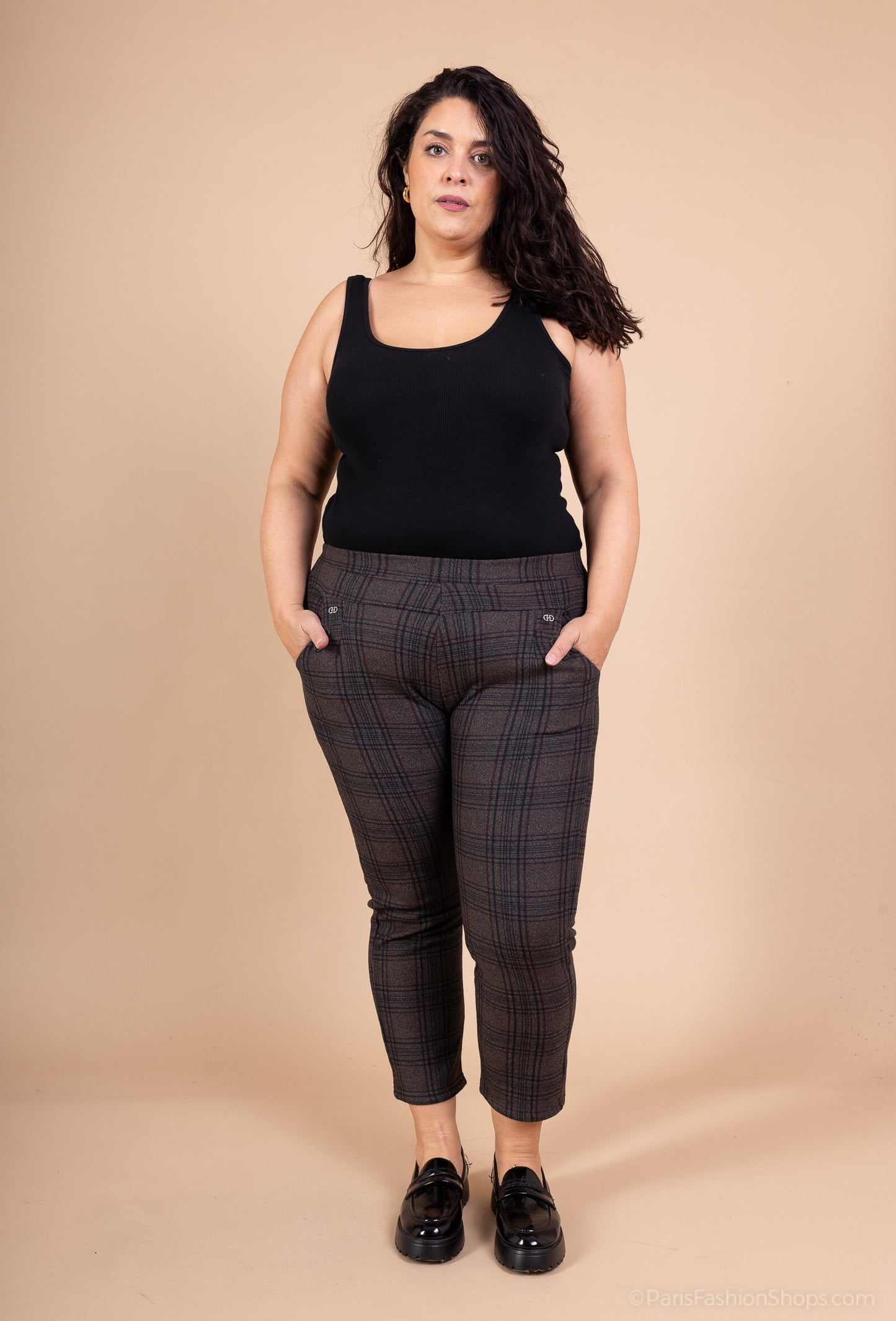 Large -Size filled Checkered Pants