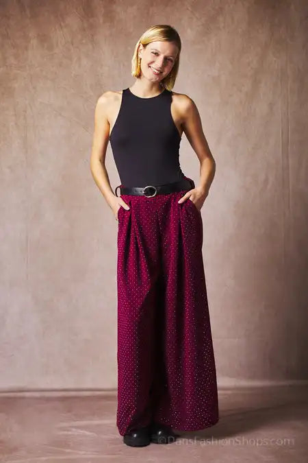 Elastic waist sequin pants