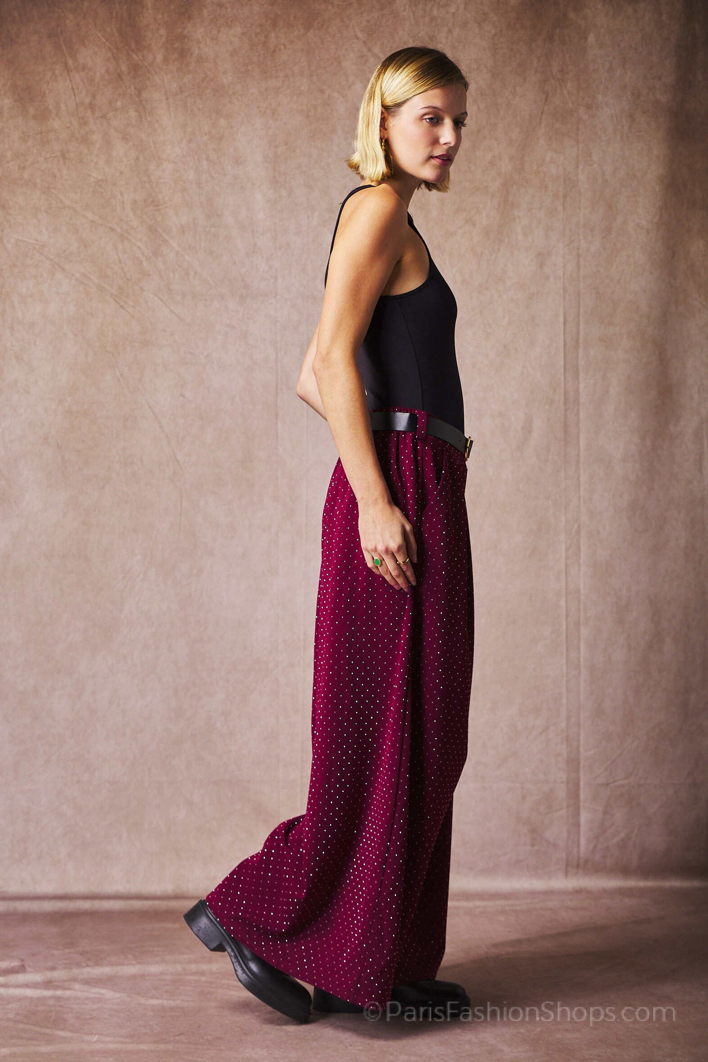 Magic sequin pants with belt