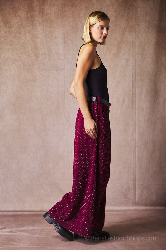 Magic sequin pants with belt