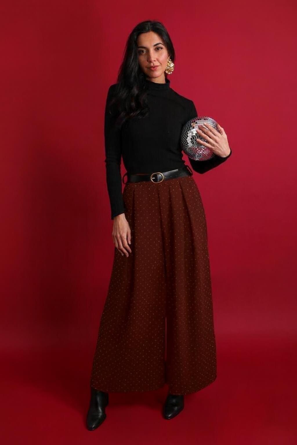 Magic sequin pants with belt