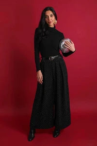 Magic sequin pants with belt