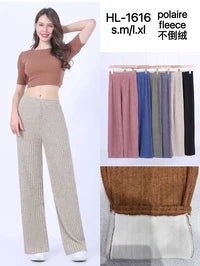 Women's Fleece-Lined Ribbed Pants