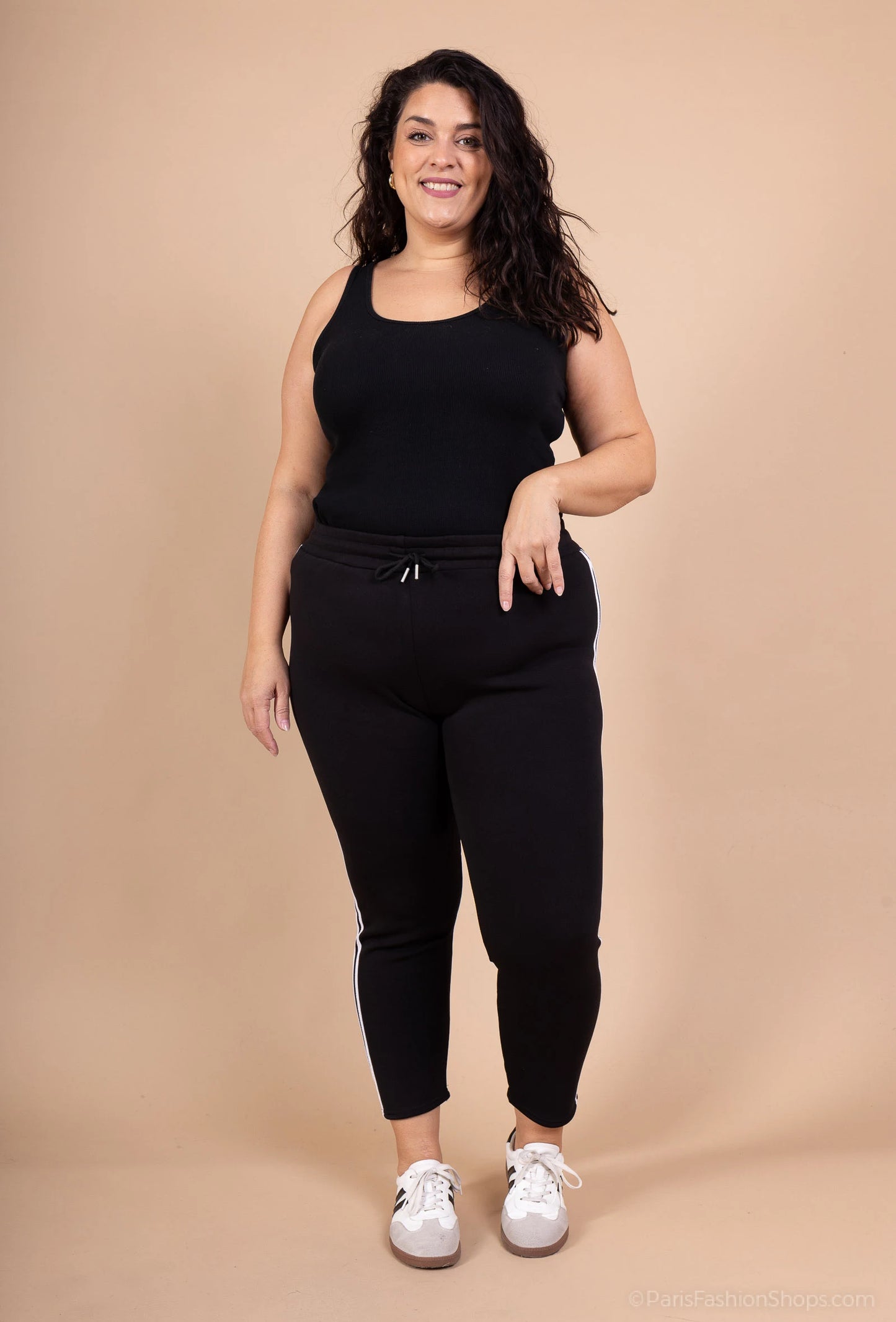 Plus size side striped pants