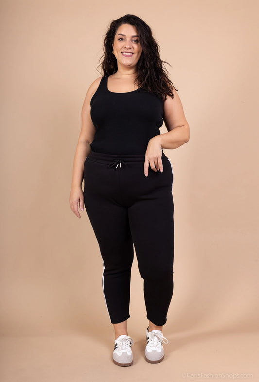 Plus size side striped pants