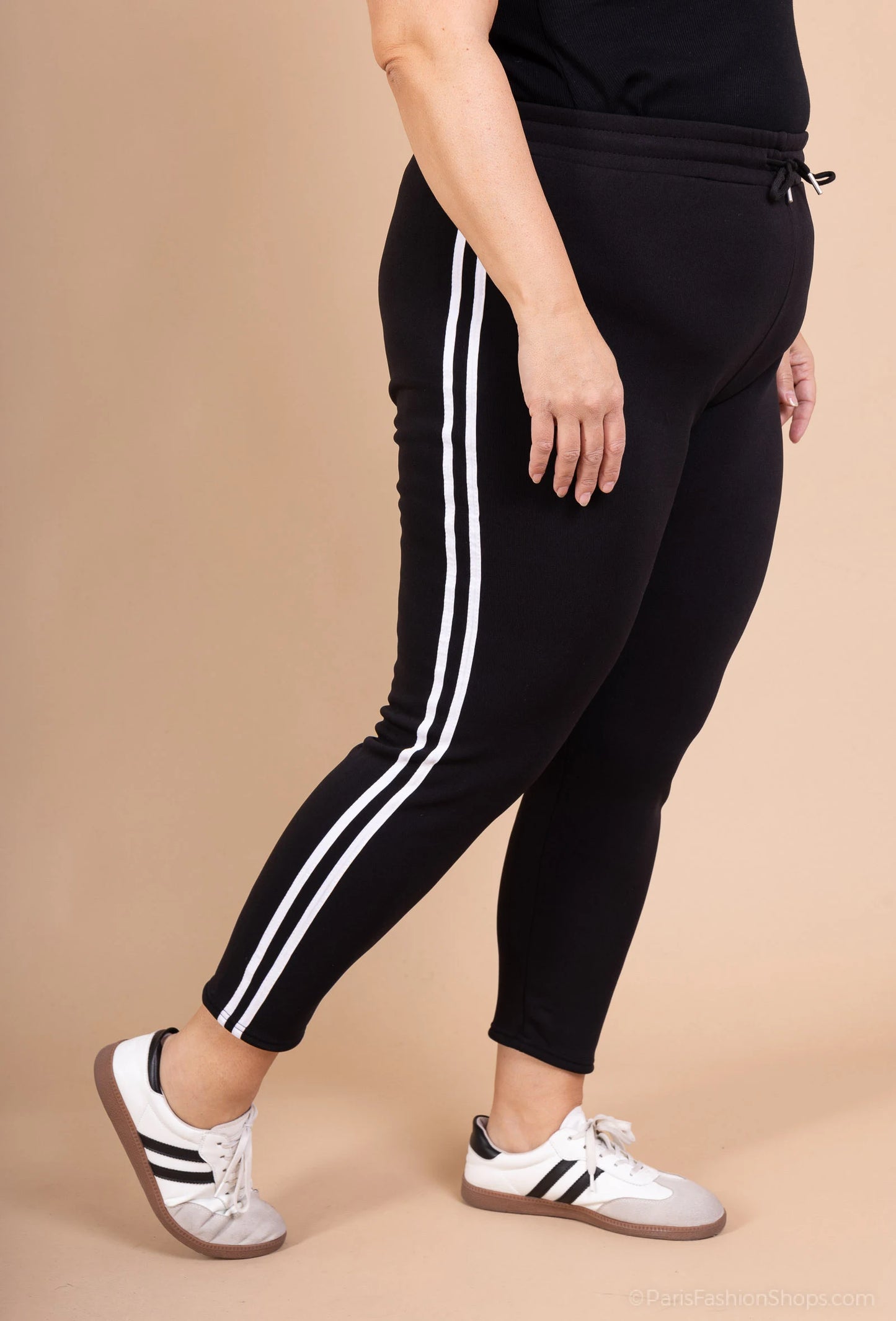 Plus size side striped pants