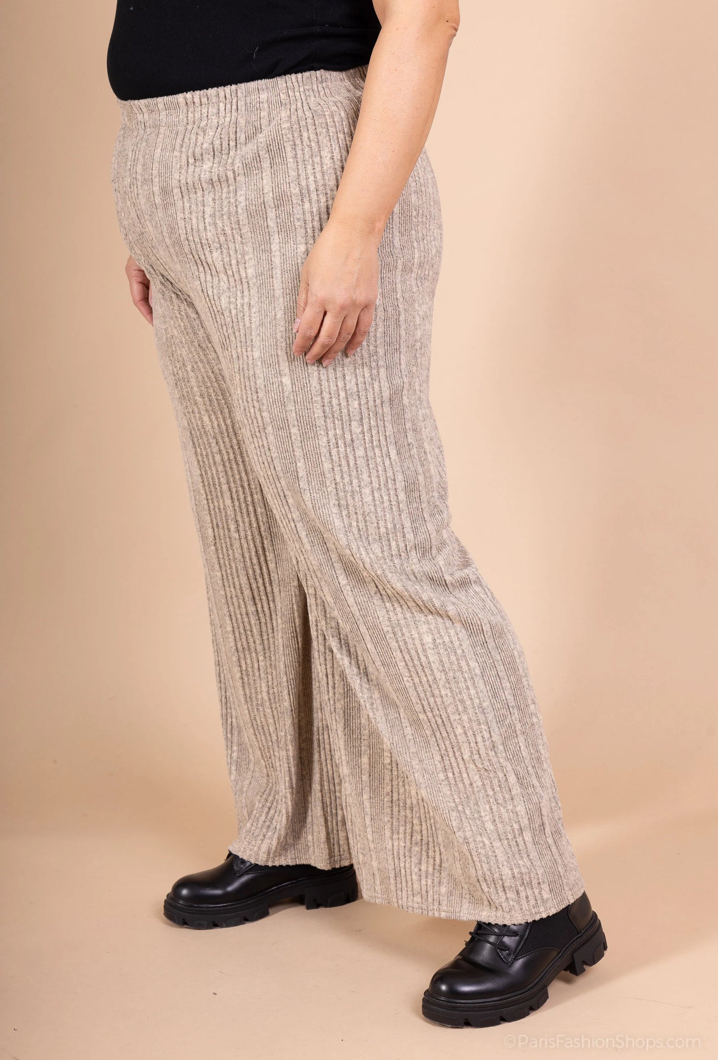 Plus size ribbed pants