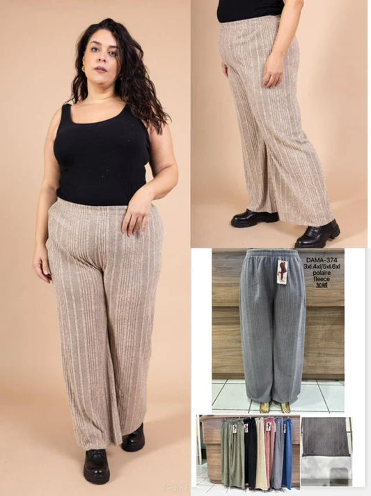 Plus size ribbed pants