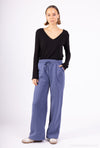 Women's Fleece-Lined Striped Pants