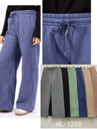 Women's Fleece-Lined Striped Pants