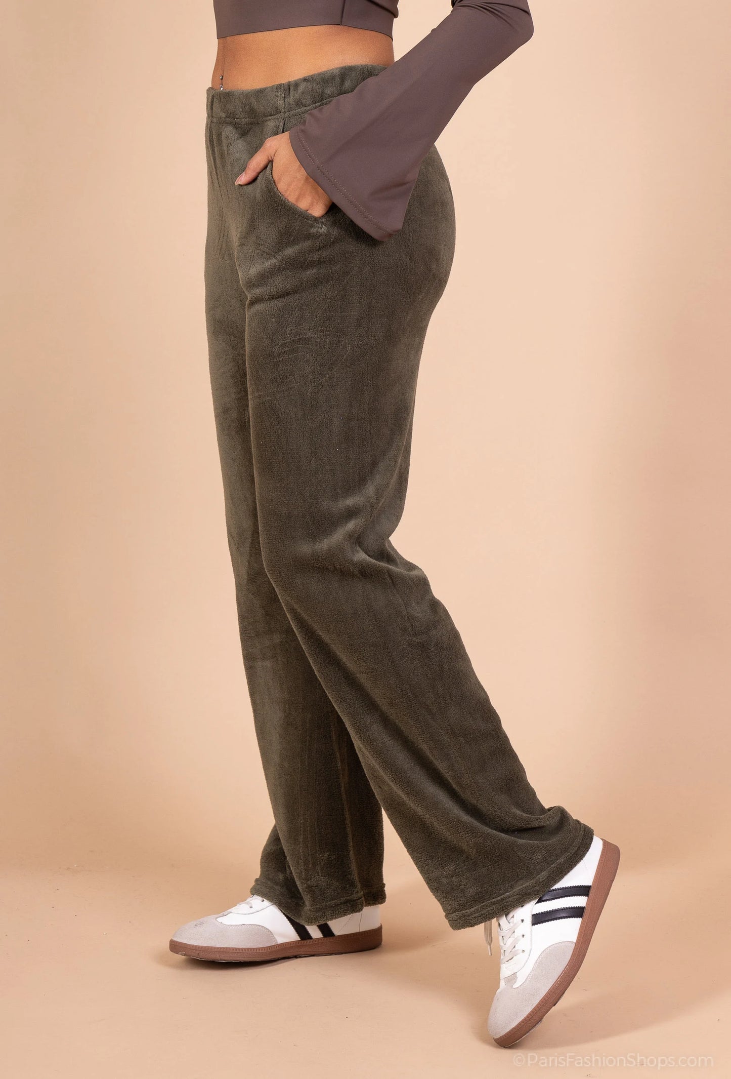 Soft Plush Lounge Pants with Warm Fleece Fabric