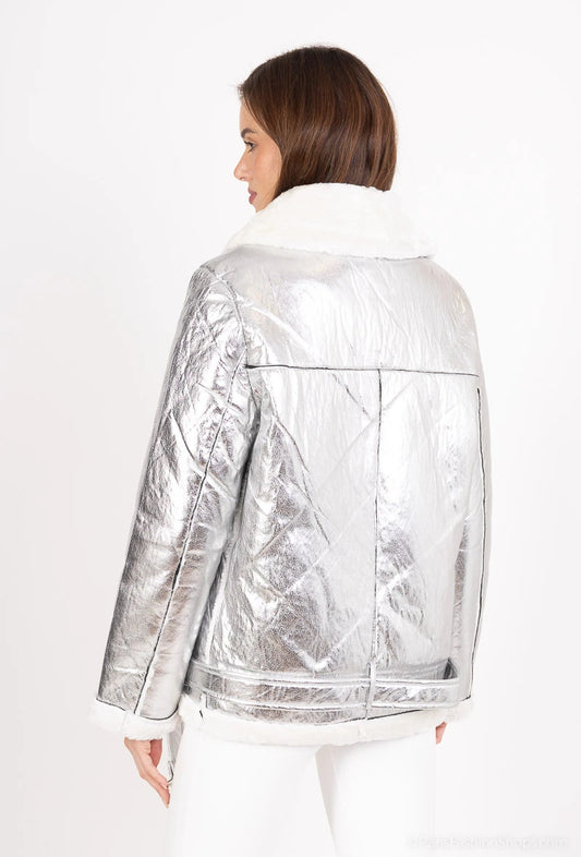 PU Varnish Fur Parka