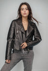 Fake leather biker jacket