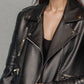 Fake leather biker jacket
