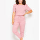 Ladies Ruched Sleeve Loungewear Set