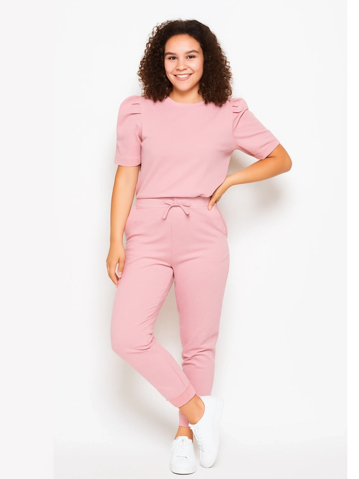 Ladies Ruched Sleeve Loungewear Set