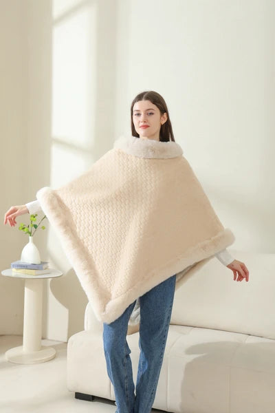 Super soft fur poncho