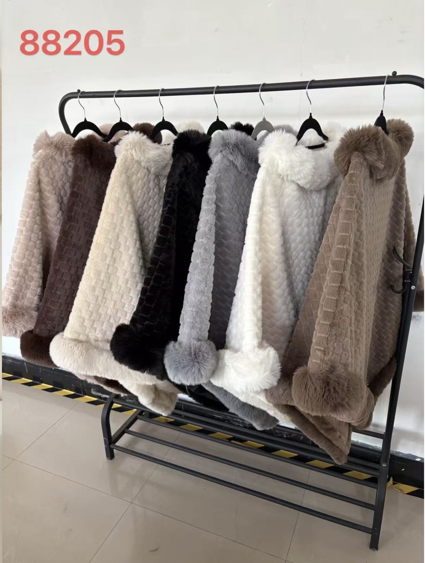 Super soft fur poncho
