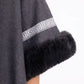 Women's Faux Fur Poncho Cape