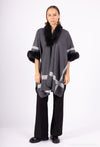 Women's Faux Fur Poncho Cape