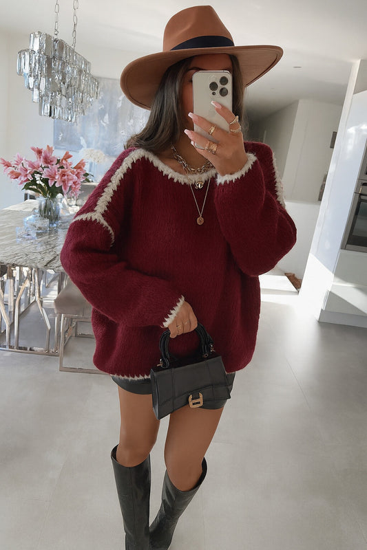 Contrasting edge sweater