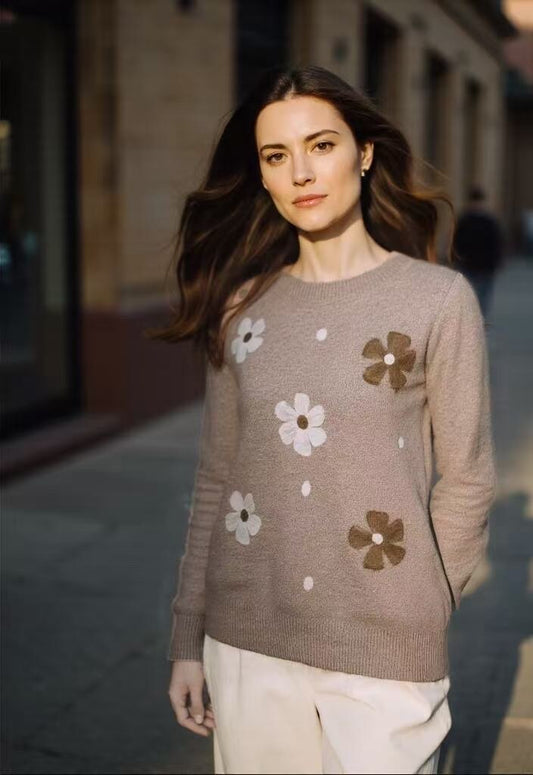 Fashionable Flower Sweater