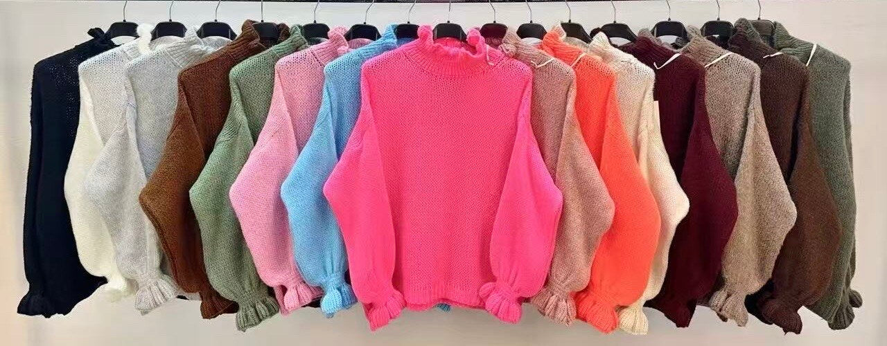 Wavy Turtleneck Sweater