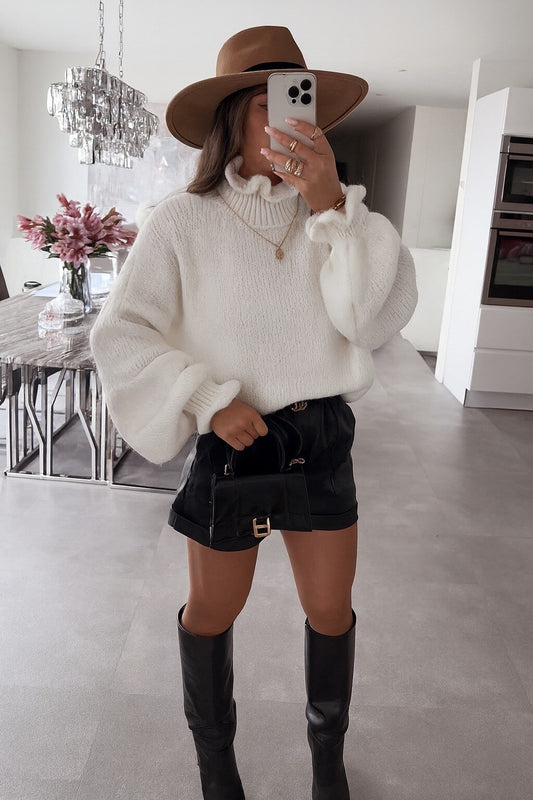 Wavy Turtleneck Sweater