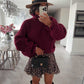 Wavy Turtleneck Sweater