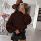 Wavy Turtleneck Sweater
