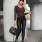 Sweater V -neck shiny material long sleeves
